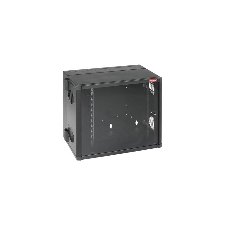 Gabinete AccessPlus de 12 UR Montaje en Pared de 19in, Rieles Numerados y Roscados #10-32, Puerta con Ventana de