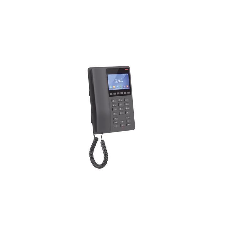 Teléfono IP Hotelero con pantalla LCD a color, 2 líneas SIP con 2 cuentas, codec Opus, IPV4/IPV6, color negro, con
