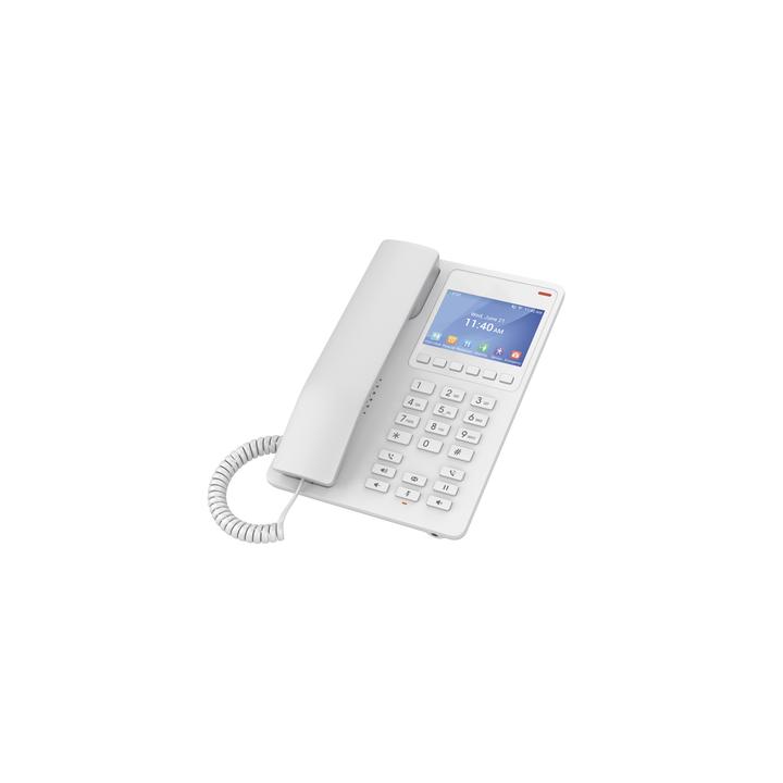 Teléfono IP Hotelero con pantalla LCD a color, 2 líneas SIP con 2 cuentas, codec Opus, IPV4/IPV6, color blanco, con