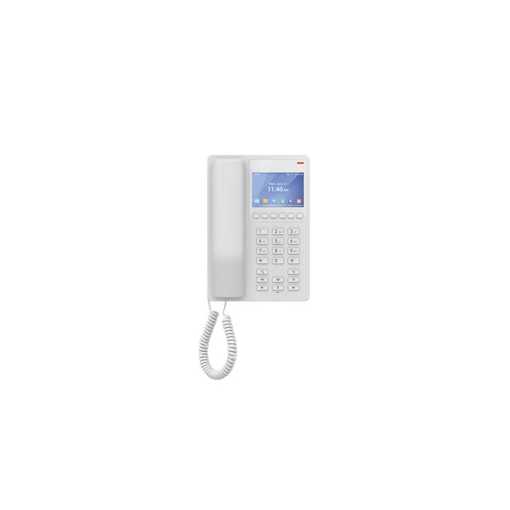 Teléfono IP Hotelero con pantalla LCD a color, 2 líneas SIP con 2 cuentas, codec Opus, IPV4/IPV6, color blanco, con