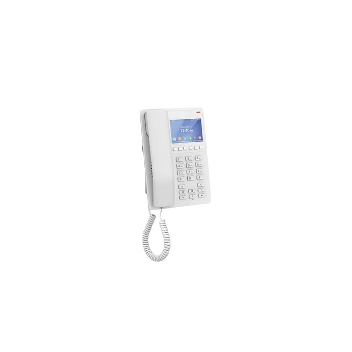 Teléfono IP Hotelero con pantalla LCD a color, 2 líneas SIP con 2 cuentas, codec Opus, IPV4/IPV6, color blanco, con