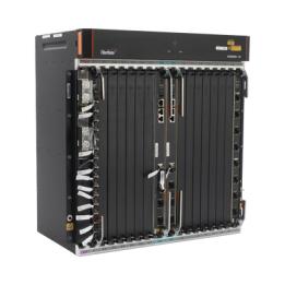 OLT Carrier Class Modular GPON, 14 Ranuras de Servicio, Incluye 1 Tarjeta de Servicio, Doble fuente -48Vcc, 11 UR,