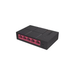 Switch NO Administrable / Para escritorio / Carcasa de Plástico / 5 puertos 10/100/1000 Mbps / Diseño Compacto / Plug