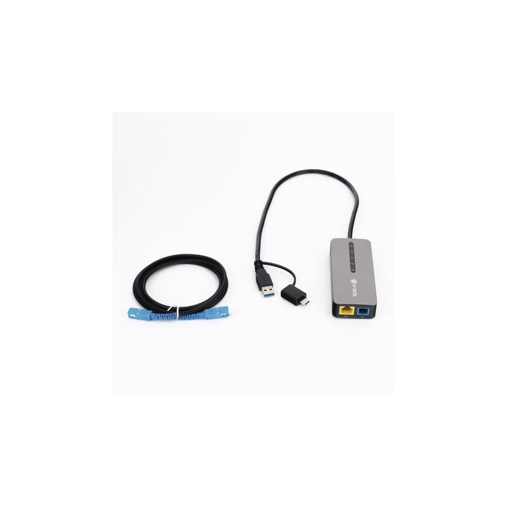 ONU Bridge Dual GPON/EPON USB Portátil / 1 puerto RJ45 2.5Gbps / 1 puerto USB