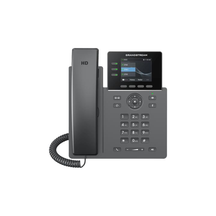 Teléfono IP Grado Operador / 3 Líneas / 12 Botones Virtuales Multiuso / Pantalla LCD 2.8 Pulgadas / Puertos Gigabit