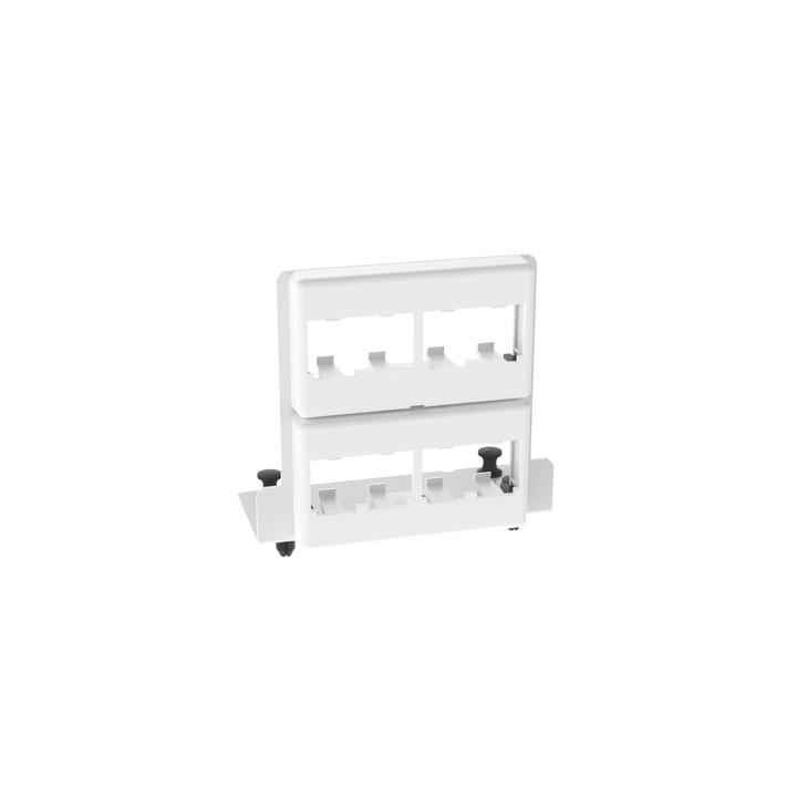 Patch Panel de 8 Puertos Mini-Com, Para Uso con Gabinetes Multipropósito, de Instalación a Presión, Color Blanco