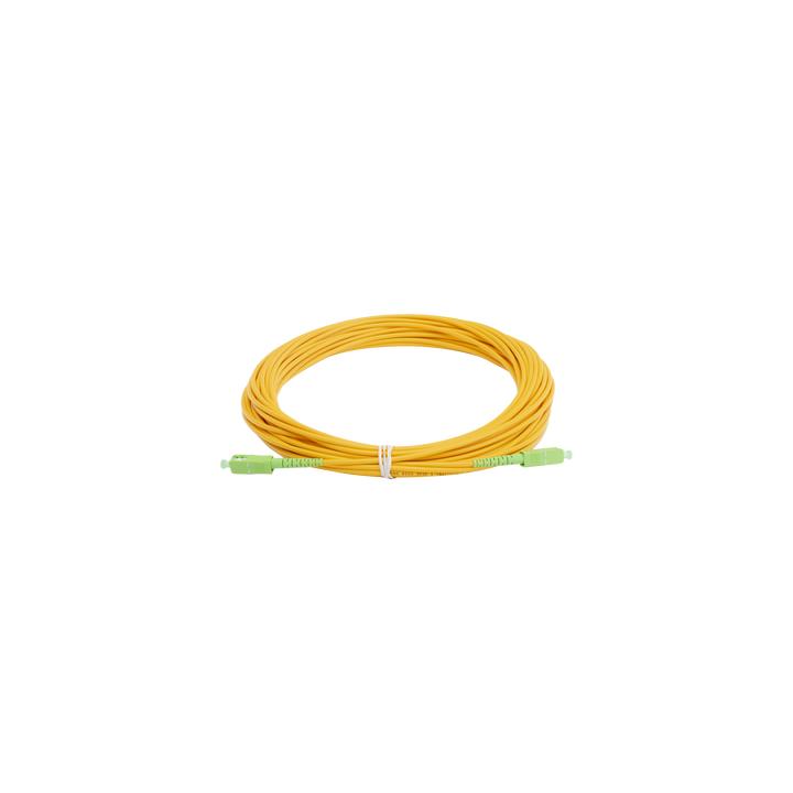 Jumper de Fibra Óptica Monomodo SC/APC - SC/APC Simplex, Color Amarillo, 15 Metros (49.21 Pies)