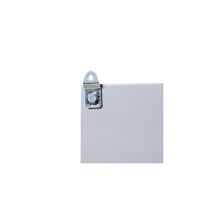 Juego de 4 Pestañas Metálicas para Fijación a Pared de Gabinetes Línea PST. Incluye tornillo y tuerca.