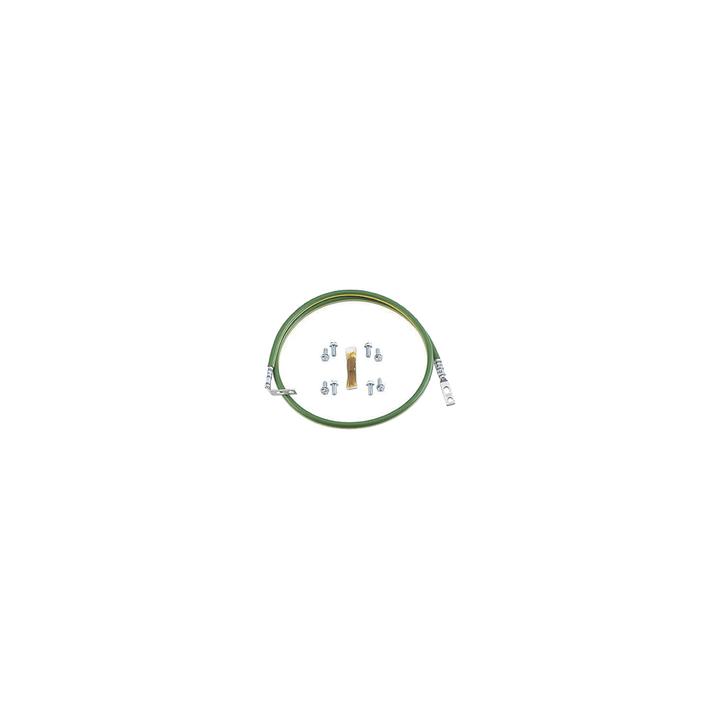 Jumper Para Aterrizar Equipos en Racks o Gabinetes, 10 AWG, Con Terminal Doblada a 45 Grados, Terminal Recta Para