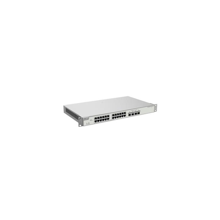 Switch Administrable Capa 3 con 24 puertos Gigabit PoE 802.3af/at + 4 SFP+ para fibra 10Gb, gestión gratuita desde la