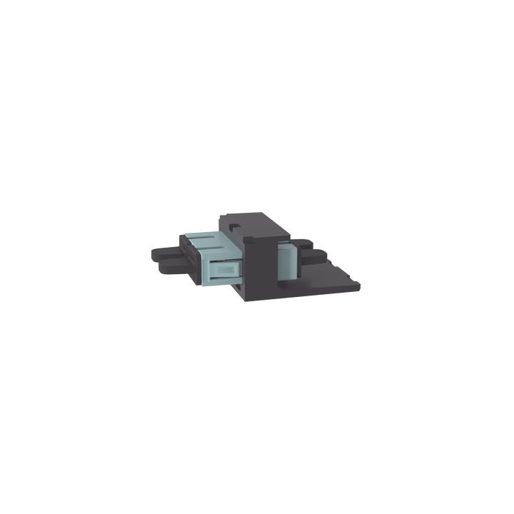 Módulo Acoplador SC Duplex, para Fibra Óptica Multimodo OM3/OM4, Tipo Mini-Com, Color Aqua