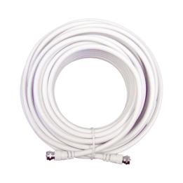 Jumper Coaxial con Cable Tipo RG-6 en Color Blanco de 15.24 Metros (50 Pies) de Longitud y Conectores F Macho en Ambos