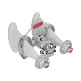 Antena Sectorial Asimétrica de 90° 4900 - 7125 MHz, 15 dBi con soporte mejorado, listas para TwisPort sin pérdida