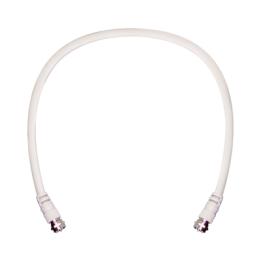 Jumper Coaxial con Cable Tipo RG-6 en Color Blanco de 60.96 Centímetros (24 Pulgadas) de Longitud y Conectores F Macho