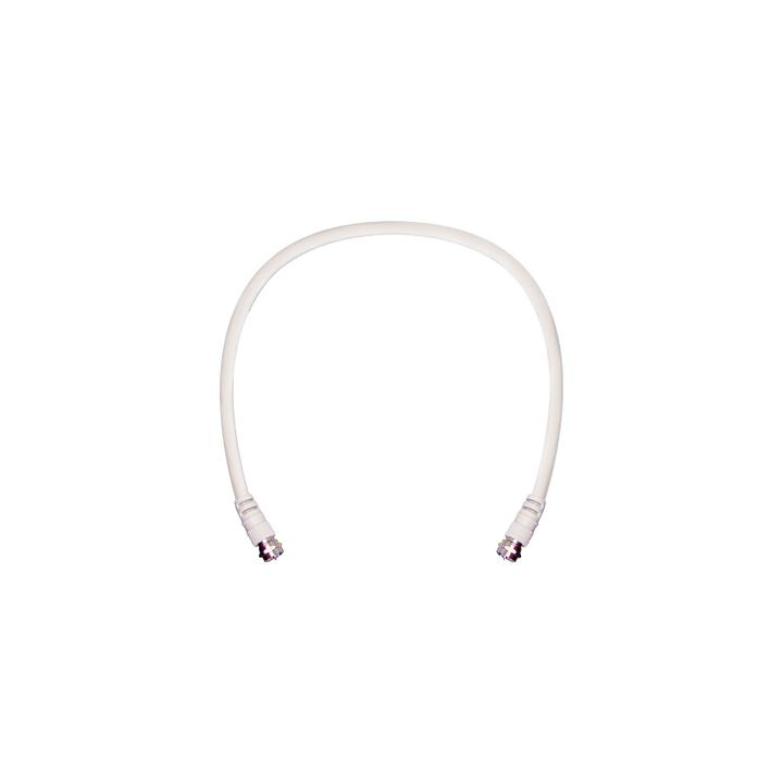 Jumper Coaxial con Cable Tipo RG-6 en Color Blanco de 60.96 Centímetros (24 Pulgadas) de Longitud y Conectores F Macho