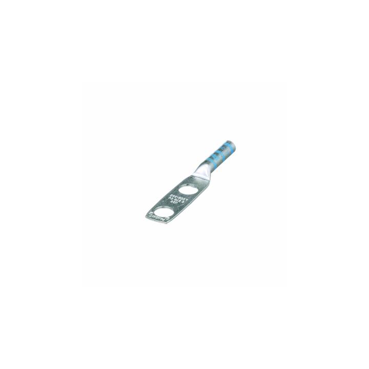 Zapata de compresión LCC6-38D-L para cal. 6 Awg, Doble barreno para tornillo prisionero de 3/8, Espaciado de orificio