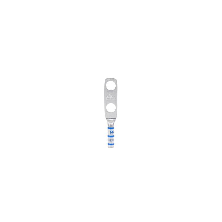 Zapata de compresión LCC6-38D-L para cal. 6 Awg, Doble barreno para tornillo prisionero de 3/8, Espaciado de orificio