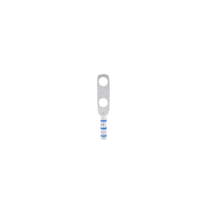 Zapata de compresión LCC6-38D-L para cal. 6 Awg, Doble barreno para tornillo prisionero de 3/8, Espaciado de orificio