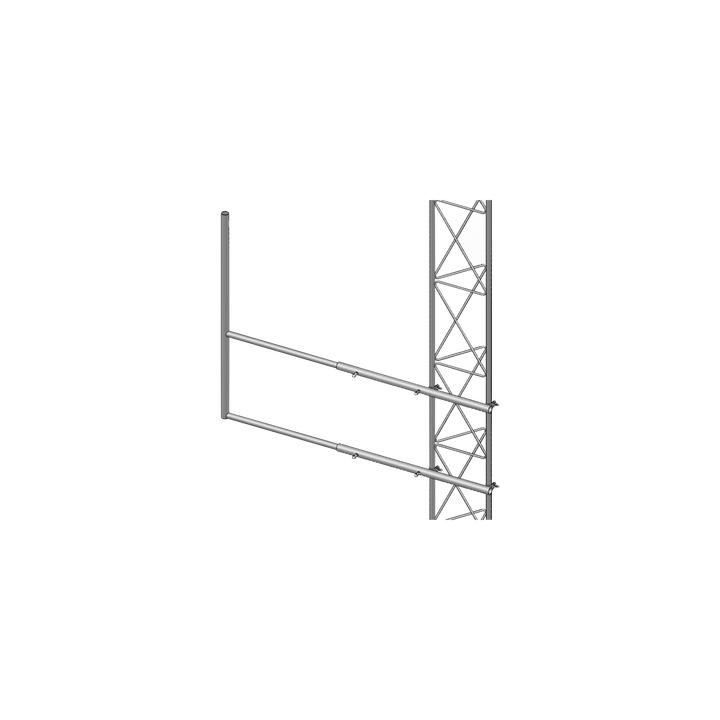 Brazo tipo "F" para tramos STZ-45G, galvanizado por inmersión caliente.