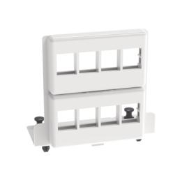 Patch Panel de 8 Puertos Keystone, Para Uso con Gabinetes Multipropósito, de Instalación a Presión, Color Blanco