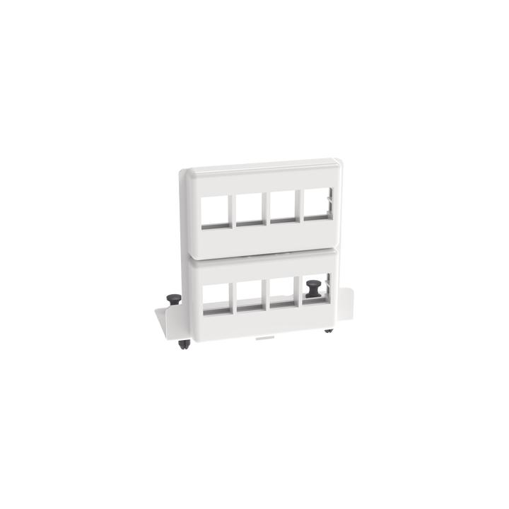 Patch Panel de 8 Puertos Keystone, Para Uso con Gabinetes Multipropósito, de Instalación a Presión, Color Blanco