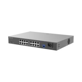e-Lighten ONU / Switch PoE+ Hibrido, Capa 2 con un Puerto PON 1G SC/UPC y 16 Puertos Ethernet PoE+ 1G hasta 240 Watts y