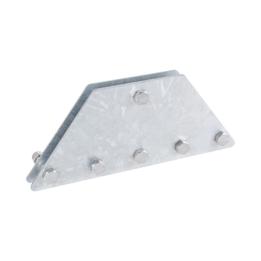 Placas igualadoras con tornillería y separadores, para 6 retenidas. Galvanizado en inmersión.