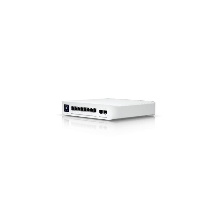 UniFi Switch Empresarial Capa 3 de 8 Puertos PoE 802.3af/at 2.5G + 2 Puertos 1/10G SFP+, 120W, Pantalla Informativa