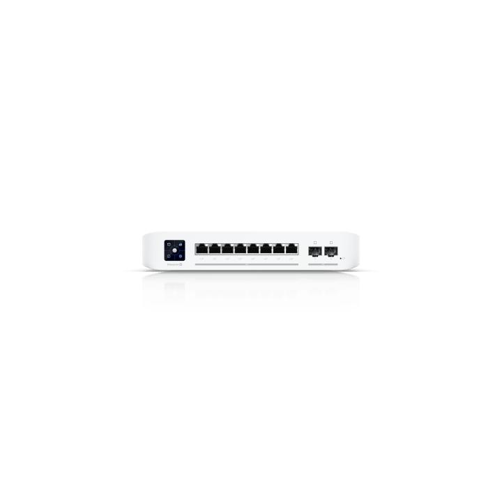 UniFi Switch Empresarial Capa 3 de 8 Puertos PoE 802.3af/at 2.5G + 2 Puertos 1/10G SFP+, 120W, Pantalla Informativa