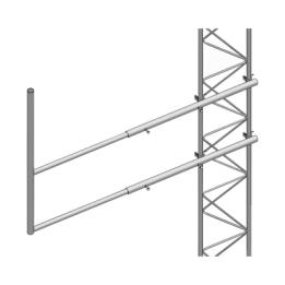 Brazo tipo "F", para tramos STZ-45, galvanizado  por electrólisis.