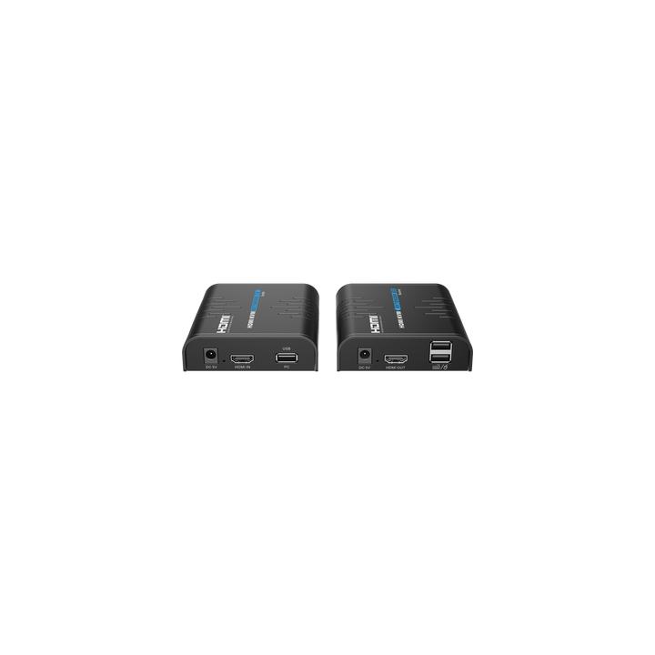 Kit extensor KVM (HDMI y USB) hasta 120 metros | Resolución 1080P @ 60 Hz | Soporta STP y UTP CAT6 | Soporta Switch