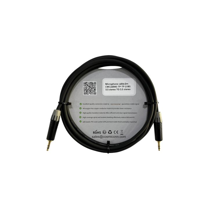 Cable 3.5mm a 3.5mm, conectores color negro MTP3C-BG, length 2m
