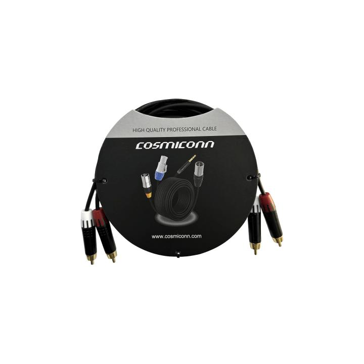 Cable 2 RCA x 2 RCA, conectores negros, con diferenciador de blanco y rojo (2x MT380-RD - 2x MT380-WH), length 2m