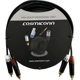 Cable 2 RCA x 2 RCA, conectores negros, con diferenciador de blanco y rojo (2x MT380-RD - 2x MT380-WH), length 3m