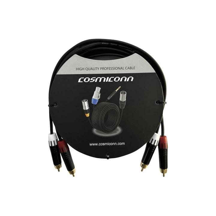 Cable 2 RCA x 2 RCA, conectores negros, con diferenciador de blanco y rojo (2x MT380-RD - 2x MT380-WH), length 3m