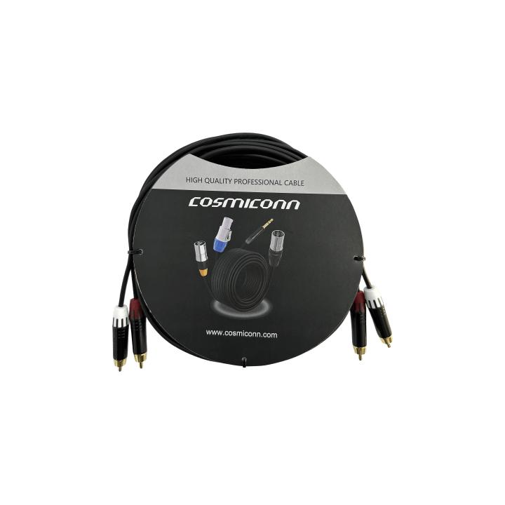 Cable 2 RCA x 2 RCA, conectores negros, con diferenciador de blanco y rojo (2x MT380-RD - 2x MT380-WH), length 5m