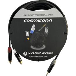 Cable 3.5mm a 2 RCA, conectores negros, con diferenciador de blanco y rojo en RCA MT380-RD - MT380-WH - MTP3C-BG,