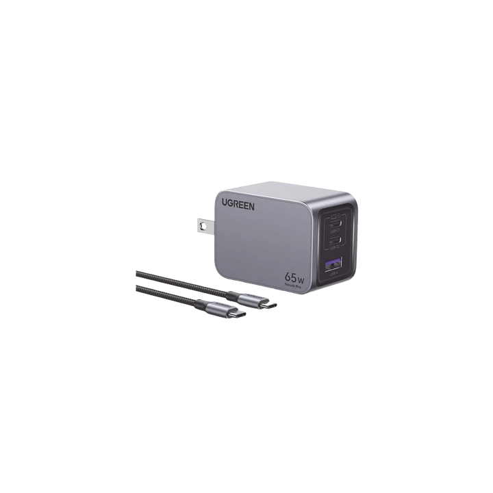Cargador de 65W serie Nexode Pro | 3 Puertos de Carga Rápida | 2 USB-C | 1 USB-A | Tecnología GaNInfinity | PD3.1 de