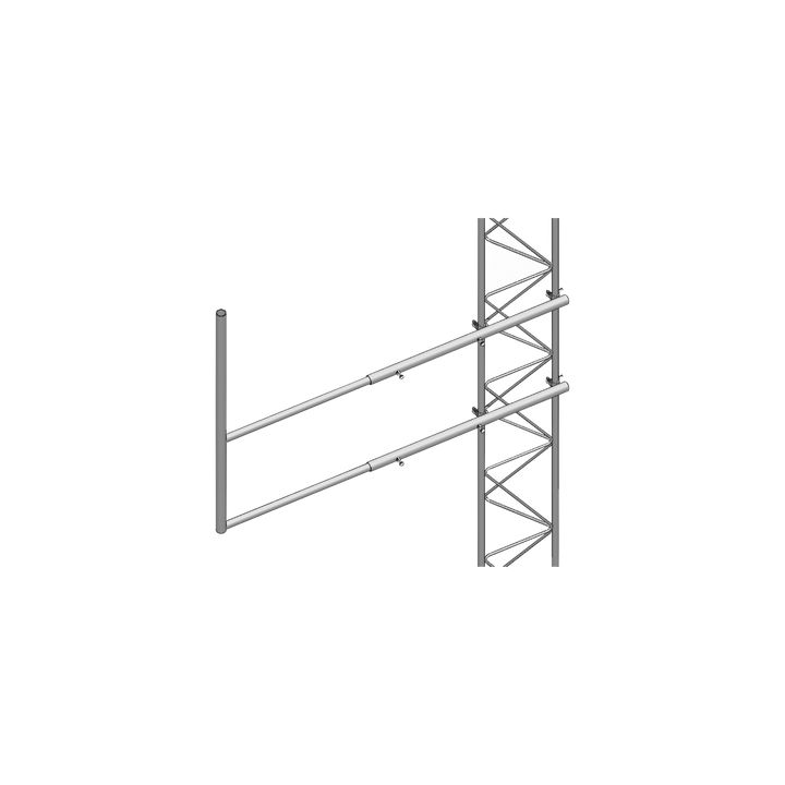 Brazo tipo "F" para tramos STZ-35G, galvanizado por inmersión en caliente.