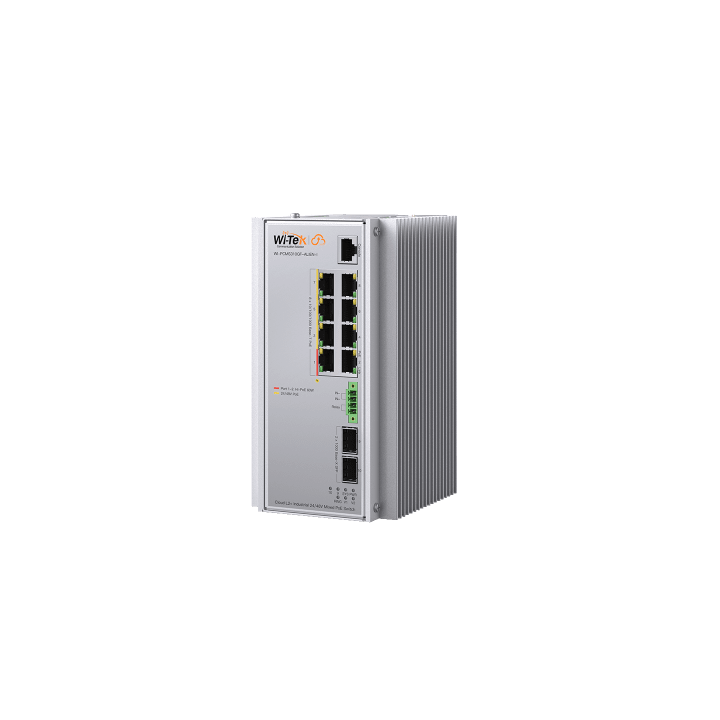 Switch Industrial Administrable Gigabit con 2 Puertos PoE bt + 6 Puertos PoE af/at o 24 V Pasivo + 2 SFP Gigabit, 240 W