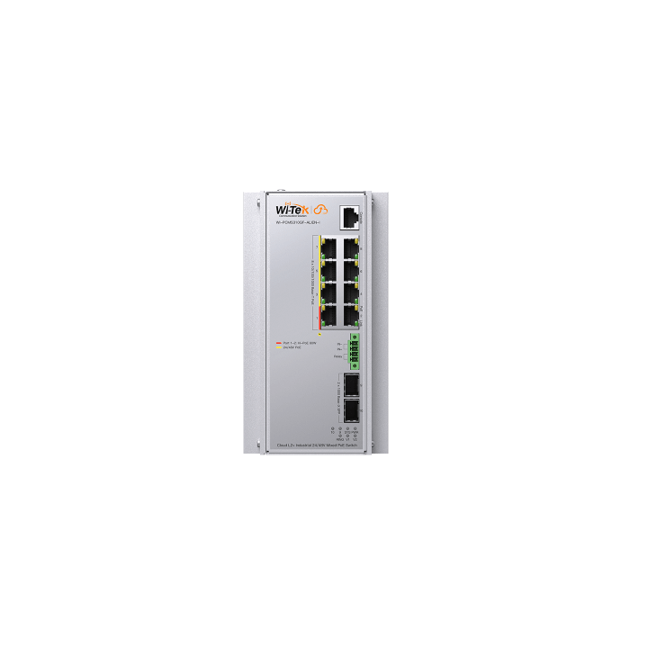 Switch Industrial Administrable Gigabit con 2 Puertos PoE bt + 6 Puertos PoE af/at o 24 V Pasivo + 2 SFP Gigabit, 240 W