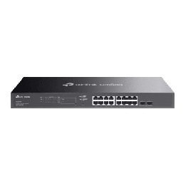Switch Omada SDN Administrable / 16 puertos Gigabit y 2 puertos SFP / Funciones sFlow, QinQ y QoS / Administración