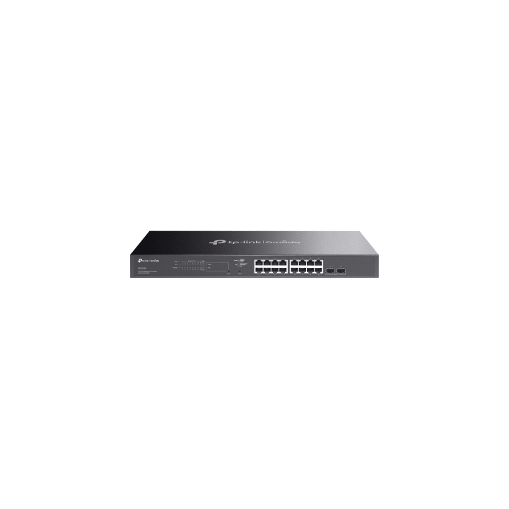 Switch Omada SDN Administrable / 16 puertos Gigabit y 2 puertos SFP / Funciones sFlow, QinQ y QoS / Administración