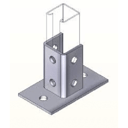 Base Cuadrada con 4 Perforaciones para Perfil Sencillo.