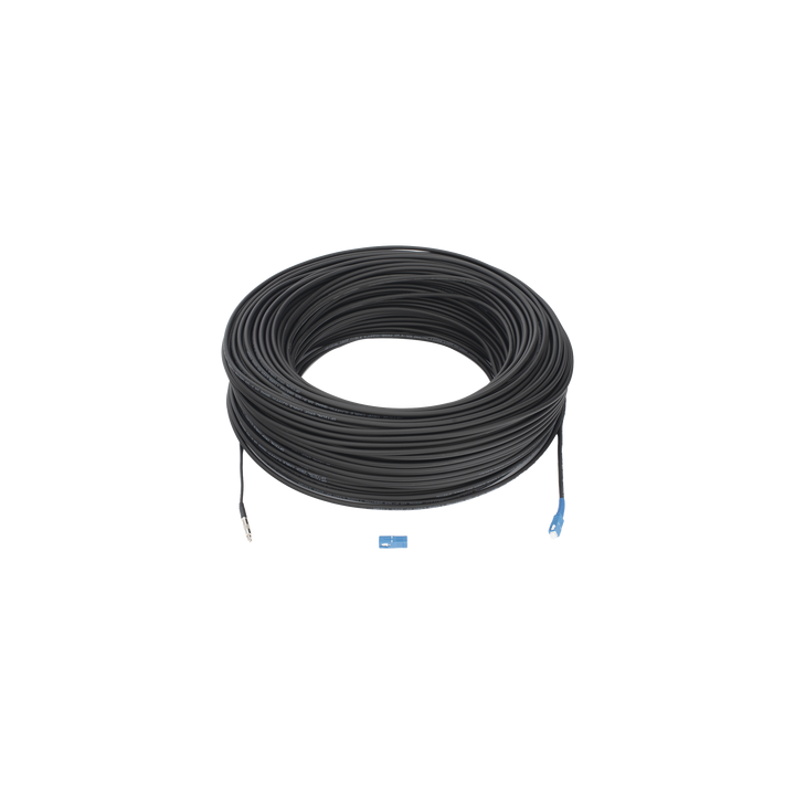 Rollo de Fibra Óptica Drop Redonda G657A2 Monomodo Simplex de 150 Metros (492.13 Pies) con Conectores SC/UPC-SC/UPC