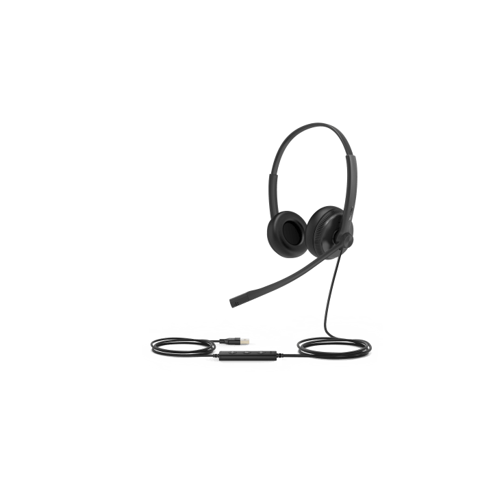 Diadema Alámbrica UH34 Dual de Yealink USB Compatible con Teléfonos IP y Computadoras.