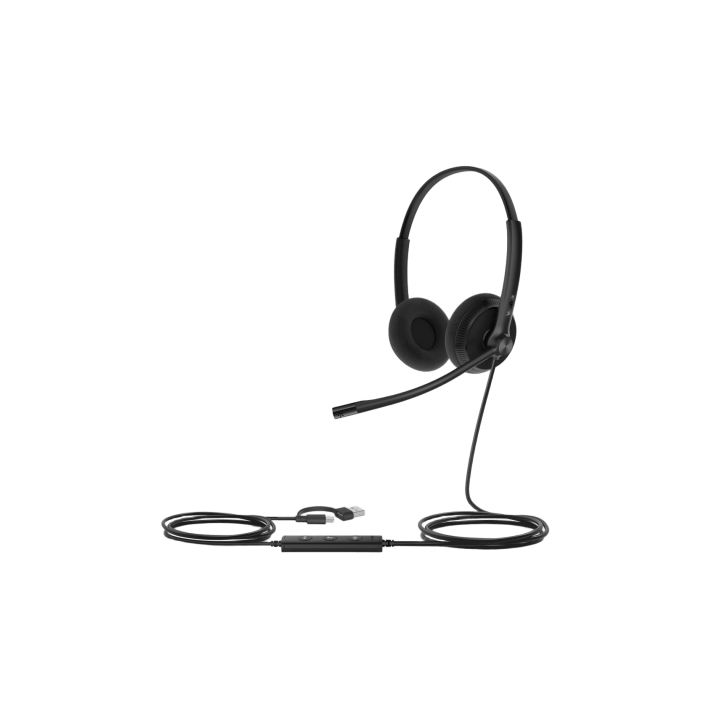 Diadema Cableada Yealink UH34 Lite Dual USB-C/A con Almohadillas de Espuma y Certificación Microsoft Teams / UC