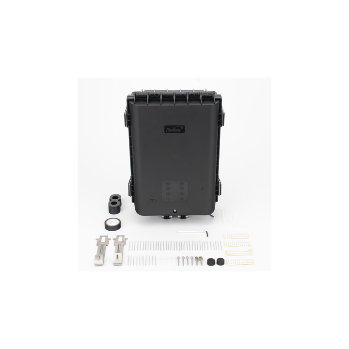HUB Box Preconectorizada EASYCONN® de FiberHome para Exterior, IP68, Hasta 96 Empalmes, Incluye 2 Splitters 1*4