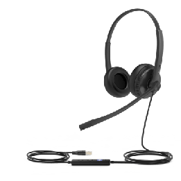 Diadema USB Alámbrica Yealink UH34 Dual Teams C/ Almohadillas de Cuero Compatible con Teléfonos IP Yealink y