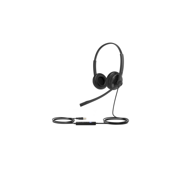 Diadema USB Alámbrica Yealink UH34 Dual Teams C/ Almohadillas de Cuero Compatible con Teléfonos IP Yealink y